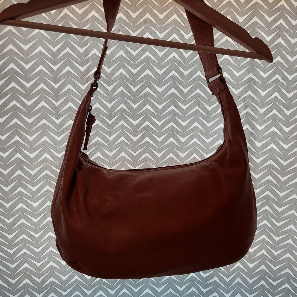 Chic Brown Leather Hobo Bag